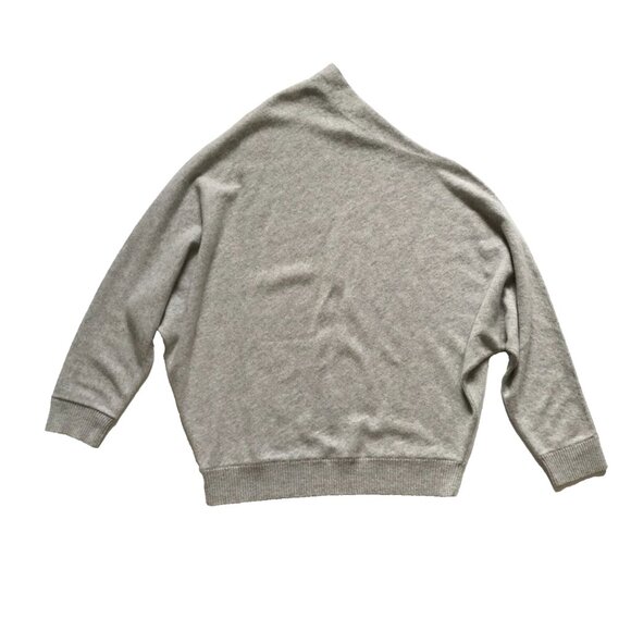 Lafayette 148 New York Cashmere Drape Sweater Womens Medium Large Gray Pullover